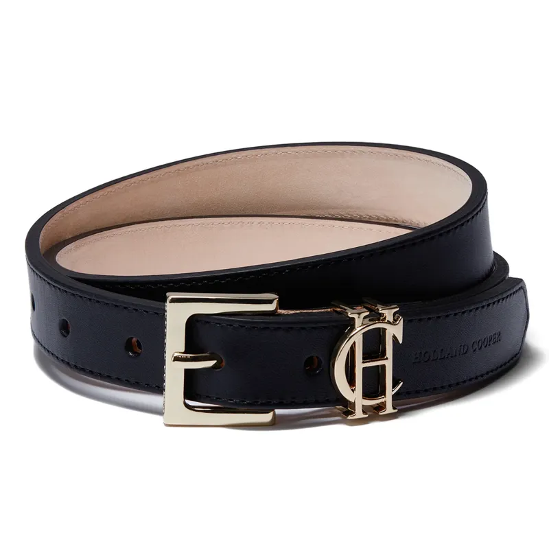 Holland Cooper HC Slim Logo Belt - Black